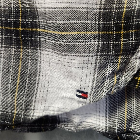 Tommy Hilfiger Women's XL Roll-Tab Sleeve 3/4 Button Plaid Pullover Top 2249 - Picture 5 of 10